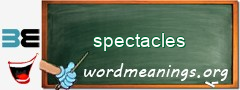 WordMeaning blackboard for spectacles